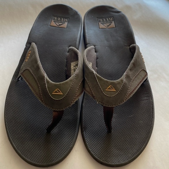 REEF Fanning Men’s Sandal Color Brown/Gum Men’s size 14 surfer Beach Quality - Picture 1 of 8